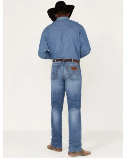 Wrangler Retro Men's Llano Light Medium Wash Stretch Slim Bootcut Jeans -Western Desert Shop 2000365069 413 P3