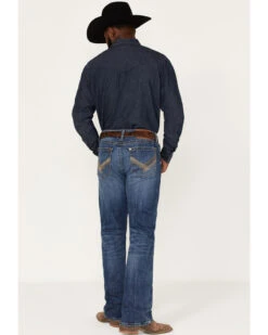 Rock 47 By Wrangler Men's Baltic Light Medium Wash Stretch Slim Bootcut Jeans -Western Desert Shop 2000365079 413 P3