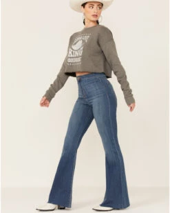 Ruby's Rubbish Women's Heather Gray Long Live King George Graphic Sweatshirt -Western Desert Shop 2000365471 022 P4