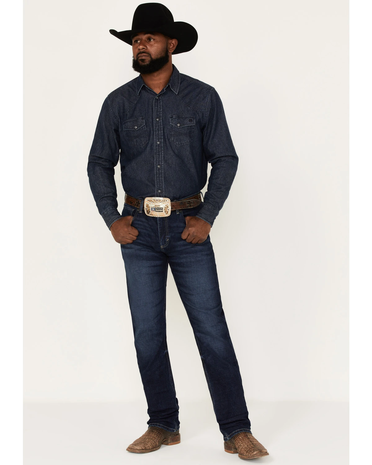 Wrangler 20X Men's Dawn Dark Wash Stretch Slim Straight Jeans - Long 3 Wrangler 20X Men's Dawn Dark Wash Stretch Slim Straight Jeans - Long