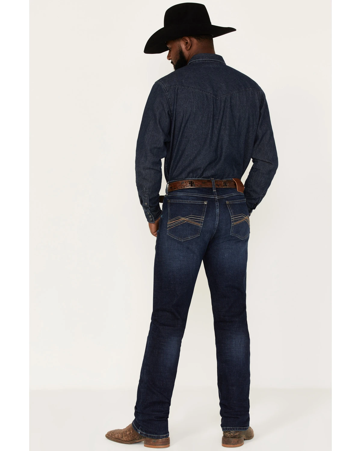 Wrangler 20X Men's Dawn Dark Wash Stretch Slim Straight Jeans - Long 5 Wrangler 20X Men's Dawn Dark Wash Stretch Slim Straight Jeans - Long - Image 3