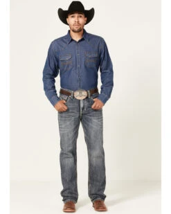 Rock & Roll Denim Men's Double Barrel Medium Wash Two Tone Raise Relaxed Straight Jeans 8 Rock & Roll Denim Men's Double Barrel Medium Wash Two Tone Raise Relaxed Straight Jeans -Western Desert Shop 2000367647 203 P3