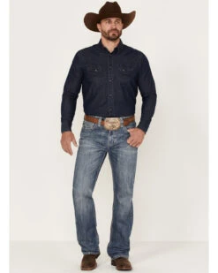 Rock & Roll Denim Men's Double Barrel Medium Wash Relaxed Straight Jeans -Western Desert Shop 2000368870 414 P3