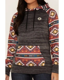 Hooey Women's Southwestern Contrast Print Summit Hoodie -Western Desert Shop 2000369085 022 P3
