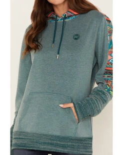 Hooey Women's Southwestern Contrast Print Canyon Hoodie -Western Desert Shop 2000369088 442 P3