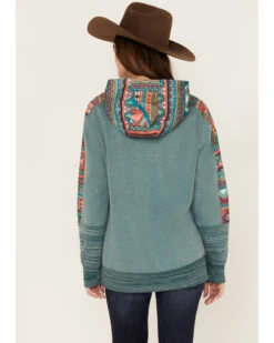 Hooey Women's Southwestern Contrast Print Canyon Hoodie -Western Desert Shop 2000369088 442 P4
