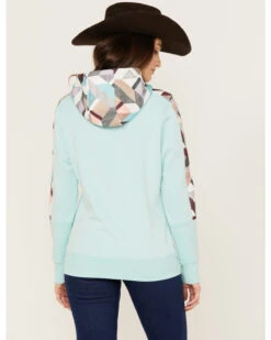 Hooey Women's Southwestern Print Contrast Canyon Hoodie -Western Desert Shop 2000369089 400 P4