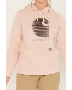 Carhartt Women's Rain Defender Relaxed Fit Midweight Logo Graphic Hoodie -Western Desert Shop 2000370148 662 P3