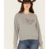 Ariat Women's R.E.A.L Varsity Logo Cropped Sweatshirt -Western Desert Shop 2000371904 070 P1