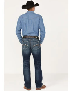 Ariat Men's M5 Ford Remming Dark Wash Stretch Straight Leg Jeans -Western Desert Shop 2000371955 400 P4