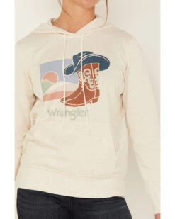 Wrangler Retro Women's Boots Logo Graphic Hoodie -Western Desert Shop 2000374085 104 P3