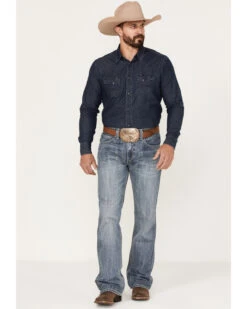 Rock & Roll Denim Men's Relaxed Fit Ladder Stitch Bootcut Jeans -Western Desert Shop 2000375482 414 P3