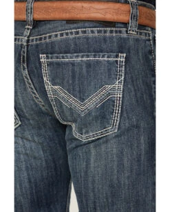 Rock & Roll Denim Men's Dark Vintage Wash Bootcut Jeans -Western Desert Shop 2000375483 416 P4