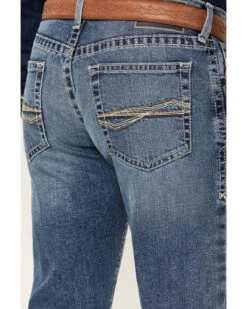 Ariat Men's M5 Fargo Bauer Medium Wash Low Rise Straight Leg Stretch Denim Jeans -Western Desert Shop 2000377340 400 P4