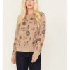 Driftwood Women's Embroidered Teddy Sweatshirt -Western Desert Shop 2000378937 251 P1