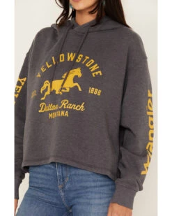 Wrangler Women's Yellowstone® Cropped Hoodie 8 Wrangler Women's Yellowstone® Cropped Hoodie -Western Desert Shop 2000379143 022 P3