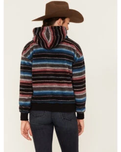 RANK 45 Women's Serape Stripe Plush Fleece Hoodie -Western Desert Shop 2000380744 001 P4