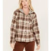 Cleo + Wolf Women's Tau Plaid Print Hooded Flannel Long Sleeve Shirt -Western Desert Shop 2000382956 251 P1