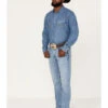 Rock 47 By Wrangler Men's Crazy Ivan Light / Medium Wash Slim Straight Stretch Denim Jeans -Western Desert Shop 2000384277 400 P1