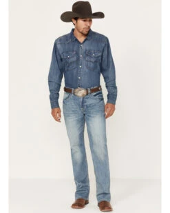 Rock & Roll Denim Men's Double Barrel Medium Vintage Wash Straight Reflex Denim Jeans -Western Desert Shop 2000386195 414 P3