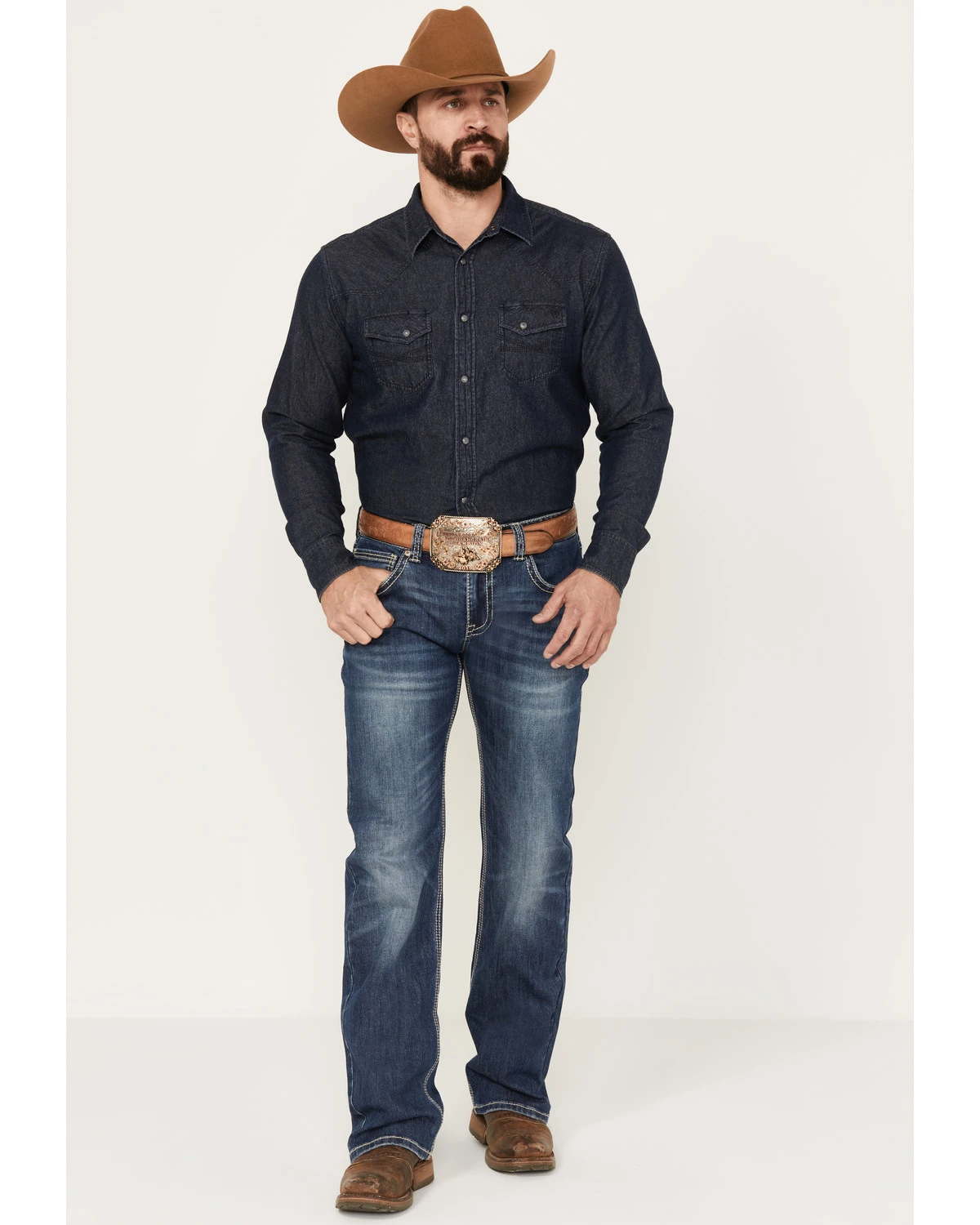 Rock & Roll Denim Men's Medium Wash Straight Reflex Denim Jeans 5 Rock & Roll Denim Men's Medium Wash Straight Reflex Denim Jeans - Image 3