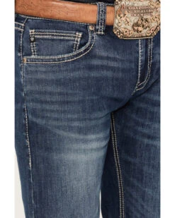 Rock & Roll Denim Men's Medium Wash Straight Reflex Denim Jeans 9 Rock & Roll Denim Men's Medium Wash Straight Reflex Denim Jeans -Western Desert Shop 2000386196 414 P4