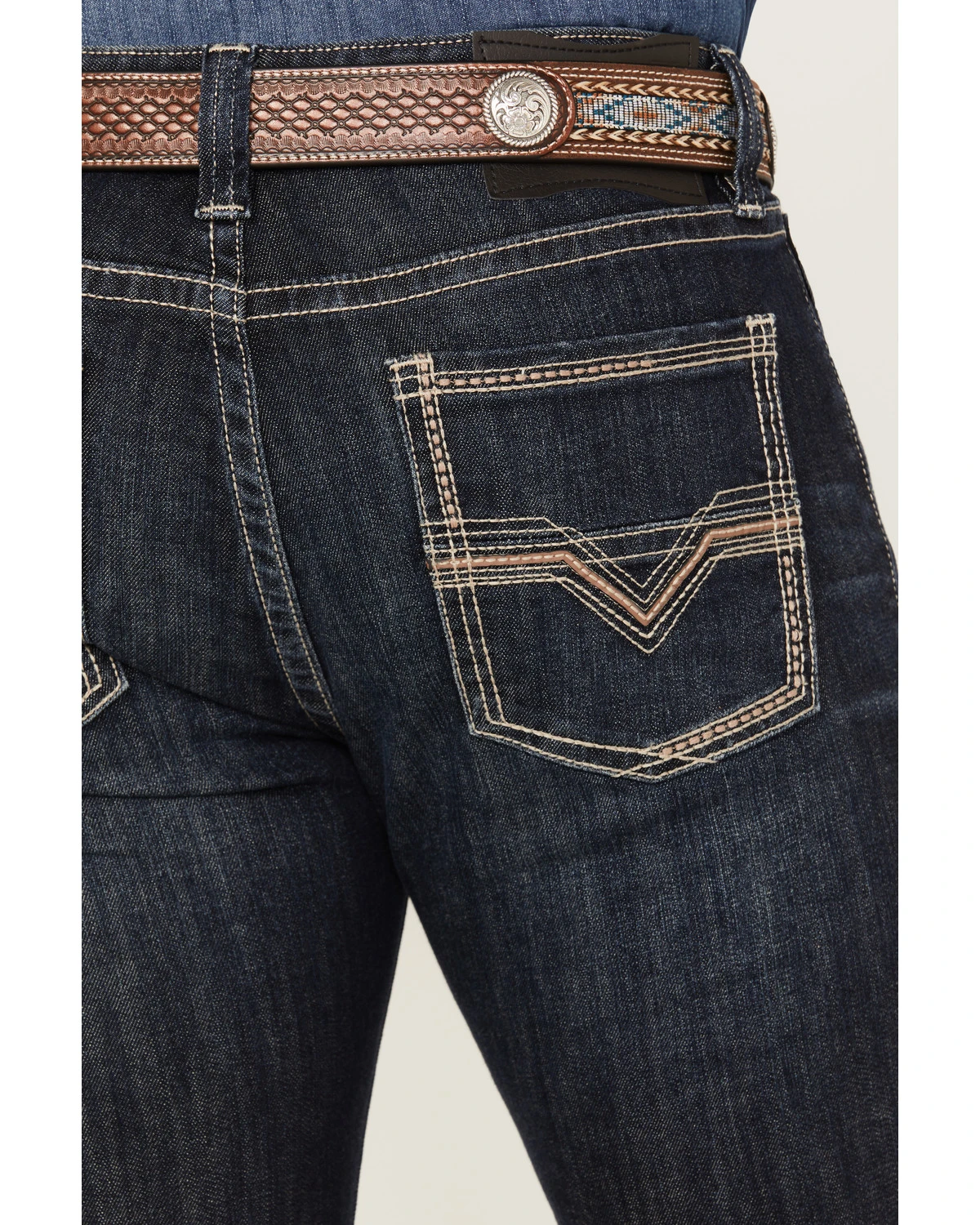 Rock & Roll Denim Men's Revolver Dark Vintage Wash Slim Straight Reflex Denim Jeans 4 Rock & Roll Denim Men's Revolver Dark Vintage Wash Slim Straight Reflex Denim Jeans - Image 2