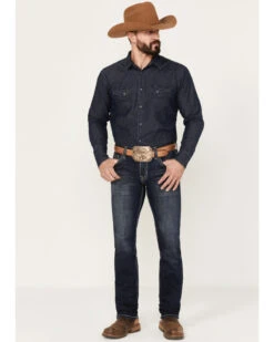 Rock & Roll Denim Men's Rifle Dark Vintage Wash Skinny Reflex Denim Jeans -Western Desert Shop 2000386199 416 P3