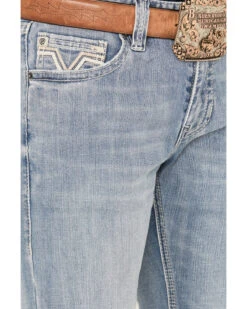 Rock & Roll Denim Men's Revolver Light Vintage Wash Slim Straight Reflex Denim Jeans -Western Desert Shop 2000386200 412 P4