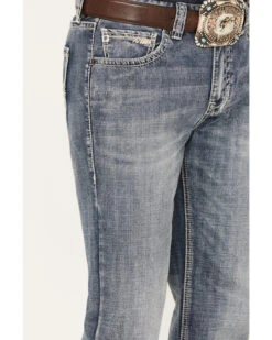 Rock & Roll Denim Men's Double Barrel Medium Vintage Wash Straight Leg Denim Jeans 9 Rock & Roll Denim Men's Double Barrel Medium Vintage Wash Straight Leg Denim Jeans -Western Desert Shop 2000386201 414 P4