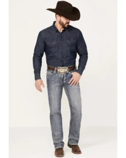 Rock & Roll Denim Men's Pistol Medium Vintage Wash Straight Leg Denim Jeans -Western Desert Shop 2000386204 414 P3