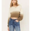 Cleo + Wolf Women's Ombre Cropped Dolman Sweatshirt -Western Desert Shop 2000386289 343 P1