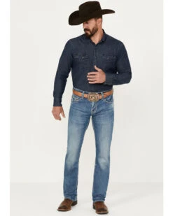 Rock & Roll Denim Men's Rifle Medium Vintage Wash Skinny Stretch ReFlex Denim Jeans -Western Desert Shop 2000387630 414 P3