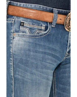 Rock & Roll Denim Men's Rifle Medium Vintage Wash Skinny Stretch ReFlex Denim Jeans -Western Desert Shop 2000387630 414 P4