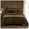 HiEnd Accents Green Stella Faux Silk Velvet 3-Piece Queen Quilt Set -Western Desert Shop 2000388532 300 P1