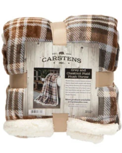 Carstens Home Plaid Plush Sherpa Throw -Western Desert Shop 2000394028 020 P5