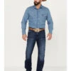 Wrangler Retro Men's Elmont Medium Wash Relaxed Bootcut Stretch Jeans -Western Desert Shop 2000394531 414 P1