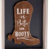 Giftcraft Life Is Better In Boots Frame Decoration -Western Desert Shop 2000396955 000 P1