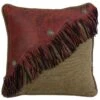 HiEnd Accents San Angelo Red Leather Fringe Pillow -Western Desert Shop 2844D4 94 P1