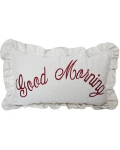 HiEnd Accents Good Morning Embroidered Pillow