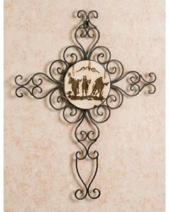 Running Horses Metal Wall Cross